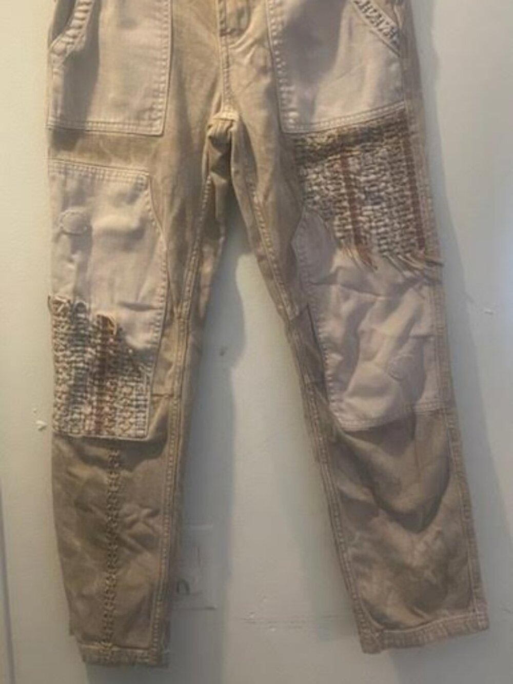 Pilcro by Anthropologie Beige Patchwork Cargo Pants - Picture 3 of 13
